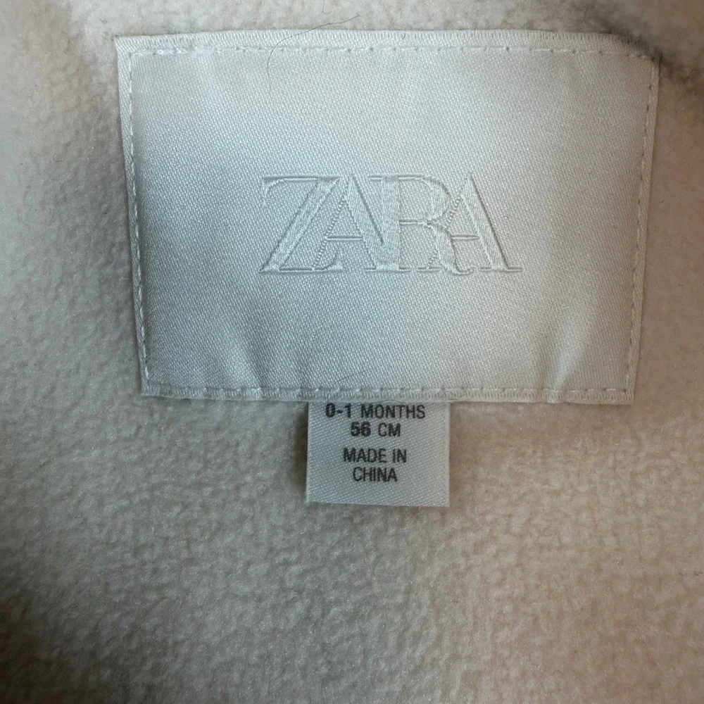 Zara‎ Baby Sherpa Pram Suit Newborn Cream Hooded Footed Romper
